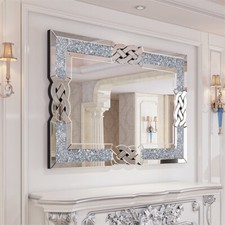 Large Crystal Mirrors for Wall Decoration Crush Diamond Wall Mirror Rectangle