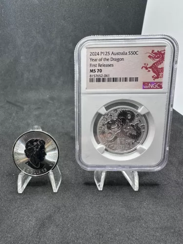 2024 P125 Australia S50C Year of the Dragon First Releases MS 70 NGC PLUS 1/2oz