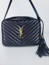 Saint Laurent Calfskin Matelasse Monogram Lou Camera Bag Dark Black