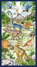 Michael Miller Fabrics~ Dinosaur Panel 24" Volcano~ DCX11150 Quilters Quality