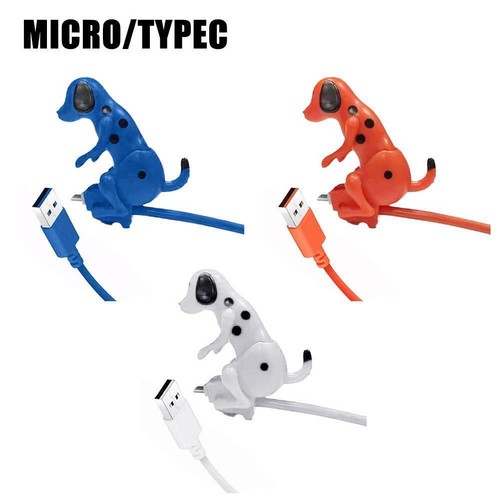 Funny Humping Dog Charging Cable For Micro USB/Type-C Adapters New P7X6 - Zdjęcie 2 z 15