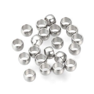 50 pcs Golden 304 Stainless Steel Crimp Beads Jewelry Findings  Crafts 2.5x1.5mm