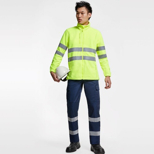Neon Fleece Jacke Reflektierend Arbeitsjacke Wind- und Regenabweisend Gr. S-4XL - Bild 2 von 9