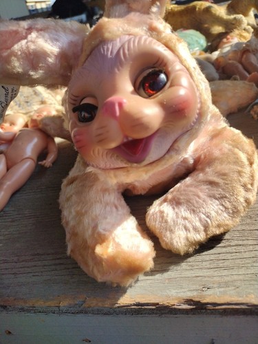 Rare ancien ours visage en caoutchouc Bunni Gund lapin mousse caoutchouc peluche lapin - Photo 2 sur 7