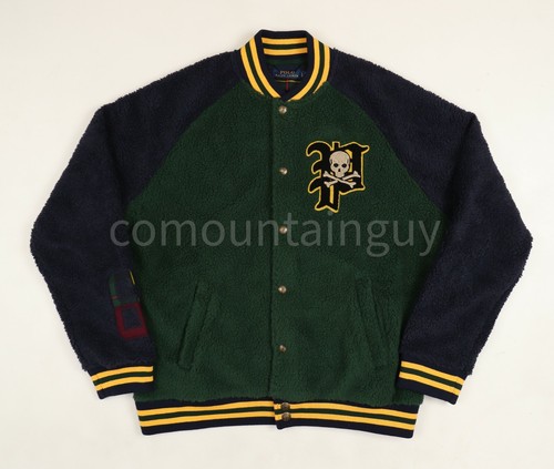 Polo Ralph Lauren Piratenschädel Letterman Sherpa Jacke Größe L - Bild 2 von 7
