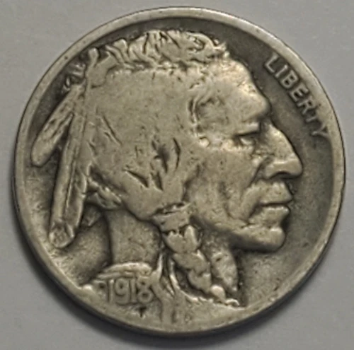 #4 fine Nicer Low Mintage 1918 D Buffalo Head Nickel
