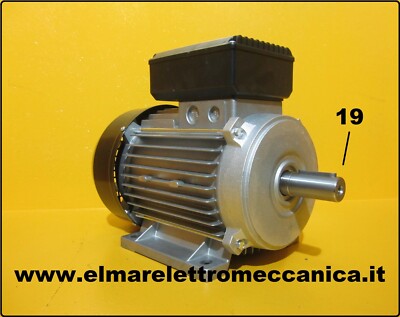 Motore Elettrico Monofase 1 HP (0,75 KW) 1400 Giri, Piedini B3, 230V | Marca Elmar, Per Macchinari Vari - Foto 4