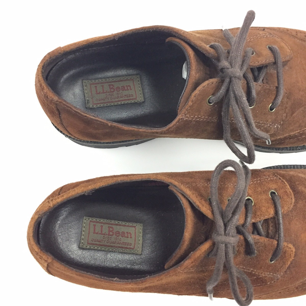LL Bean Brown Suede Oxford Lace-Up Shoes - Men