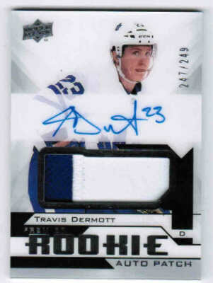 18/19 UD PREMIER UPDATE TRAVIS DERMOTT AR-TD ACETATE ROOKIE AUTO PATCH 249 LEAFS