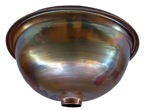 Rustic Satin Fired Pure Virgin Copper Small Bathroom Sink Kitchen Renovation - Picture 5 of 5