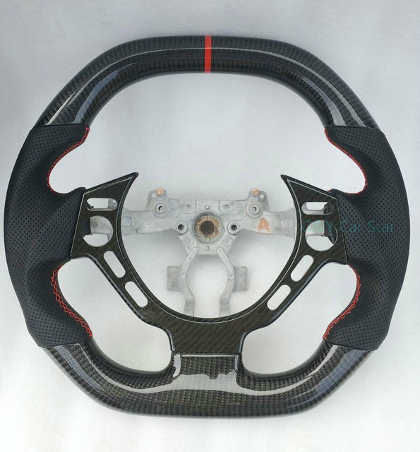 Flat/ Round Top 100 Real Carbon Fiber Car Steering Wheel For Nissan