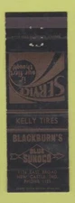 Matchbook Cover - Blue Sunoco oil gas Blackburn's New Castle IN WEAR