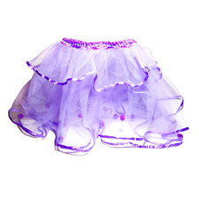 Little Girls Lavender 3 Tier Tutu Dance Dress Up Ribbon and Pompom Trims