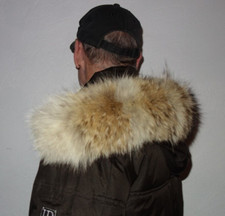 Coyote Pelz Kapuze Kragen Echt Fell Jacke Parka Mantel Kojote XXL Fellkragen Fur