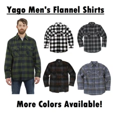 Yago Men's Flannel Shirts YG2508 Multiple Colors Available