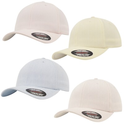 Flexfit Pastel Melange Cap 6 Panel Baseball Kappe Yupoong Youth XS S/M L/XL XXL