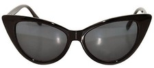 CAT EYE OWL SUNGLASSES DARK LENS RETRO GLASSES SHADES UV400  BLACK SMOKE