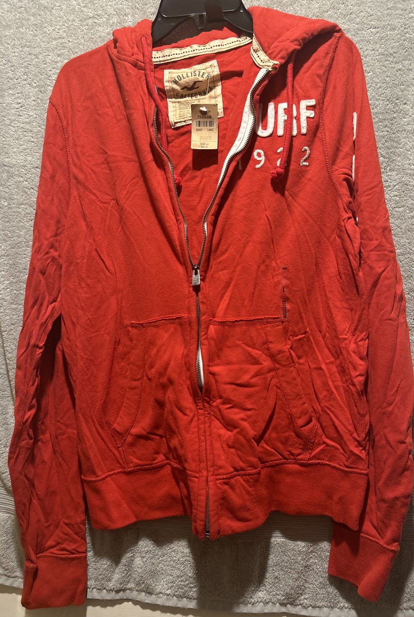 Vintage Hollister Surf 1922 Hoodie, Red, Size Large - List 44.00
