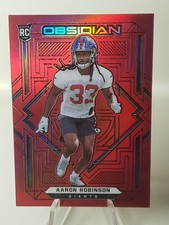 2021 Obsidian Red Flood /26 Aaron Robinson Rookie Card RC #199 New York Giants