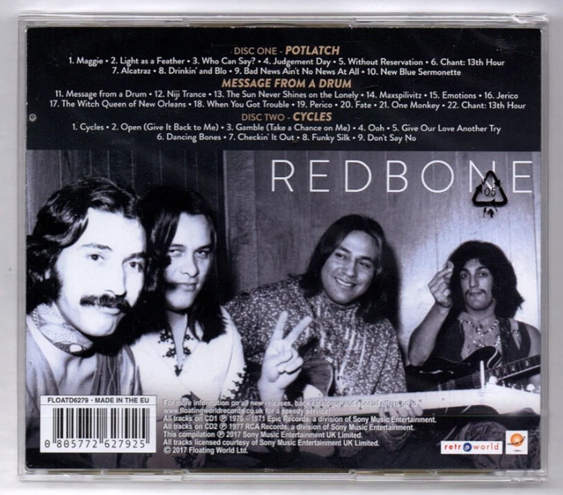 Redbone - Potlatch+Message From A Drum+Cycles,3 Original Alben/Doppel-CD Neuware - Bild 2 von 2