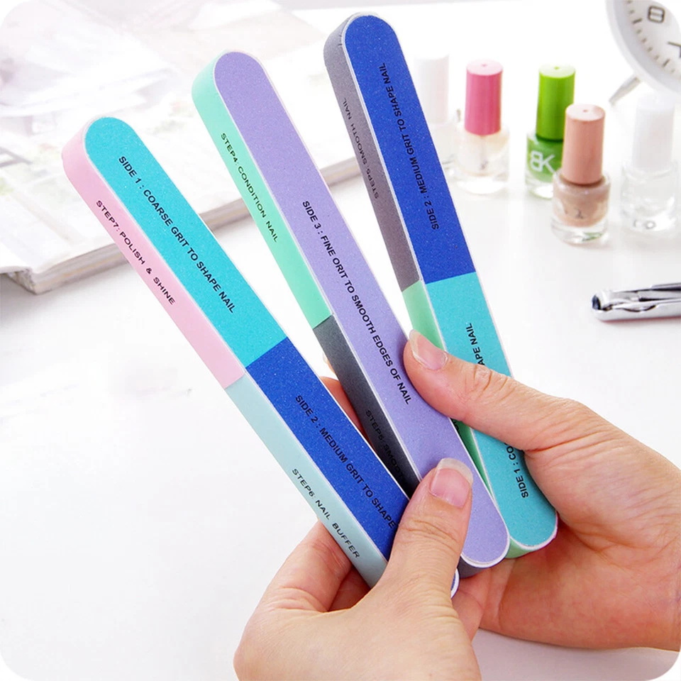 1/3/6 piezas lima de uñas de manicura tablas de esmeril lijado tampón brillo lima herramienta de belleza Foto 2 de 4