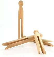 Round Wooden Clothespins Pegs for Crafts Laundry Traditional