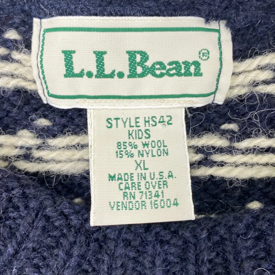 Suéter De Colección LL Bean | XL | Mezcla de Lana Azul | Hecho en EE. UU. | Cabin Apres Ski LEER Foto 2 de 4