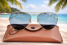 Vintage B L Ray Ban USA Aviator 58-14 Blueish Changeable All-Weather Sunglasses