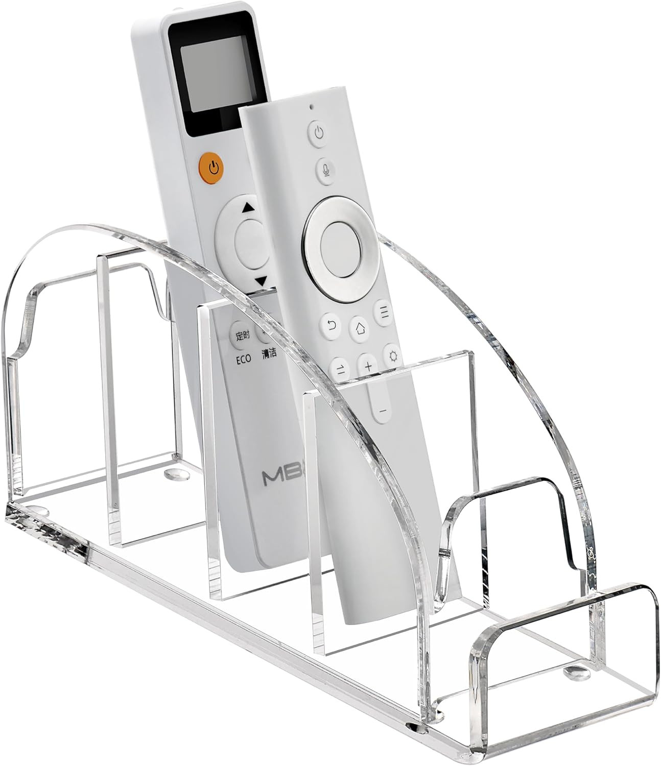 Acrylic 5 Compartments Remote Control Holder, Multi-Functional Bedside Couch Liv