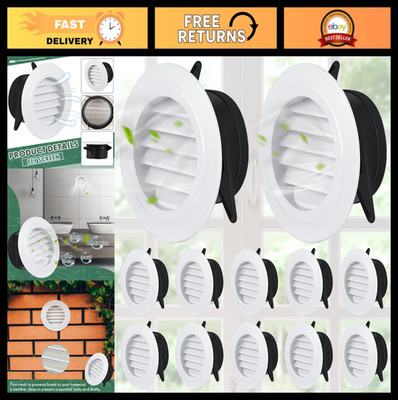 12 Pack 3'' Round Soffit Vents - Louvered Exhaust Covers with Fly Screen for Home