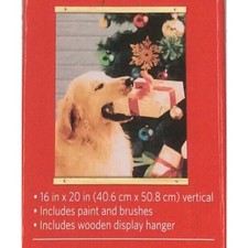 Artist's Loft Paint by Number Kit Dog w/Christmas Gift 16"x 20" Canvas Gift Art