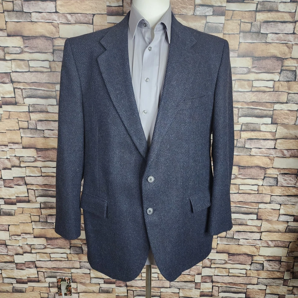Куртка Barrington блейзер мужская 46R серая синяя клетчатая твидовая шерсть - Изображение 3 из 4