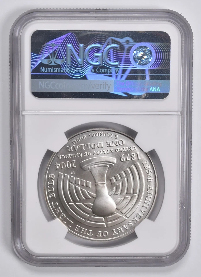 MS70 2004-P Thomas Edison Commemorative Dollar NGC Brown Label *0074 - Image 2 of 4