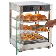 Uimoso 3-Tier Commercial Food Warmer Display Cabinet with LED Light, 34L