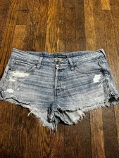 Abercrombie  Fitch Distressed Raw Hem Denim Shorts Size 29
