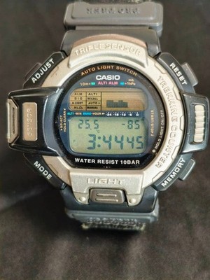 CASIO Pro Trek PRT-60 Men's Watch Radio-Controlled Digital with Leather Band