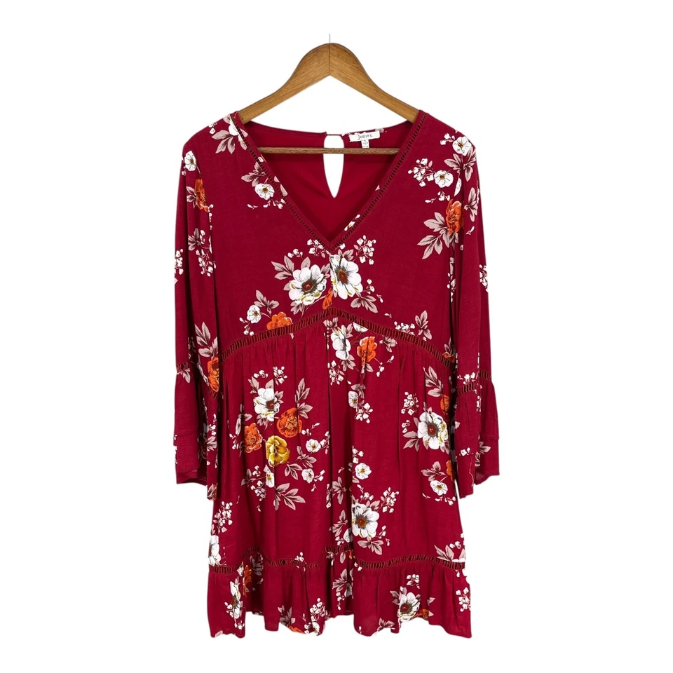 Vestido Jodifl Mujer Talla S Floral Boho Femenino Romántico Manga Campana Volantes Otoño Foto 3 de 4