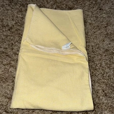 Carters Baby Receiving Blanket Yellow Checked Cotton Flannel Swaddle Lovey USA