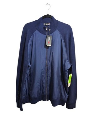 RLX Golf Performance Hybrid Full Zip Wool Blend Jacket Navy Blue Men Sz 2XL 