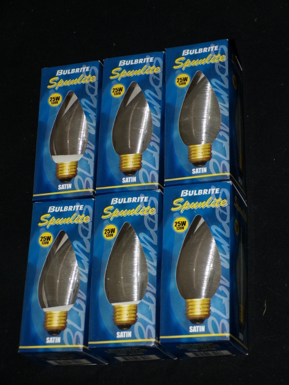 6 Light Bulb Bulbrite 25C15S Spunlite Chandelier 25W Satin, Medium Base