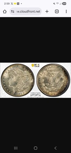 1921-S PCGS MS62 Morgan Silver Dollar $1 Beautiful Toner
