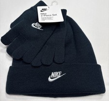 Nike KIDS Cuff Beanie Hat  Gloves 2 Piece Set - Navy Blue FREE SHIP 24