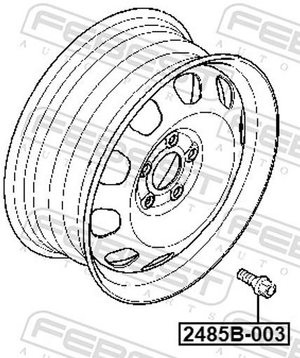 FEBEST-OE 2485B-003.OE Wheel Stud for ,BMW,BMW (BRILLIANCE),CITROËN,DACIA,MERCED - Image 4