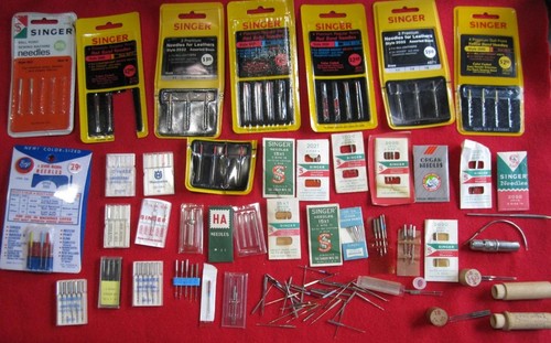 LARGE LOT OF VINTAGE SINGER & MICS SEWING MACHINE NEEDLES