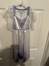 Disney Frozen II Elsa Ice Snow Queen Princess White Nightgown Child Size S 6