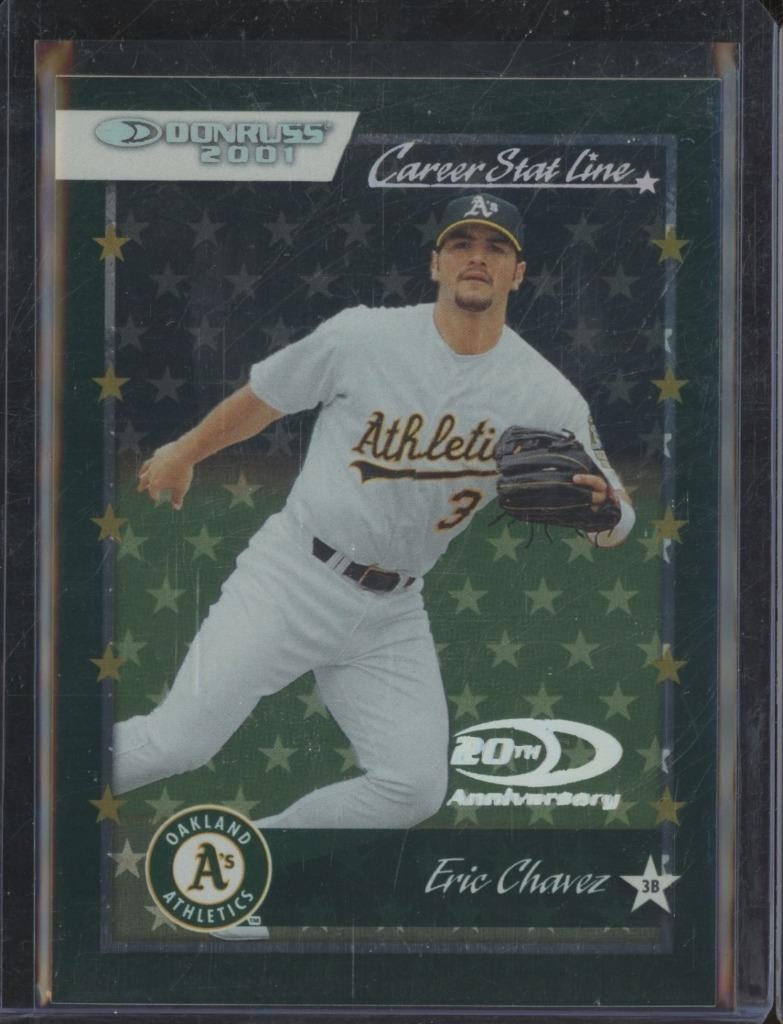 2001 Donruss Baseball ERIC CHAVEZ Career Stat Line /241 #81 Oakland A's MLB NC17