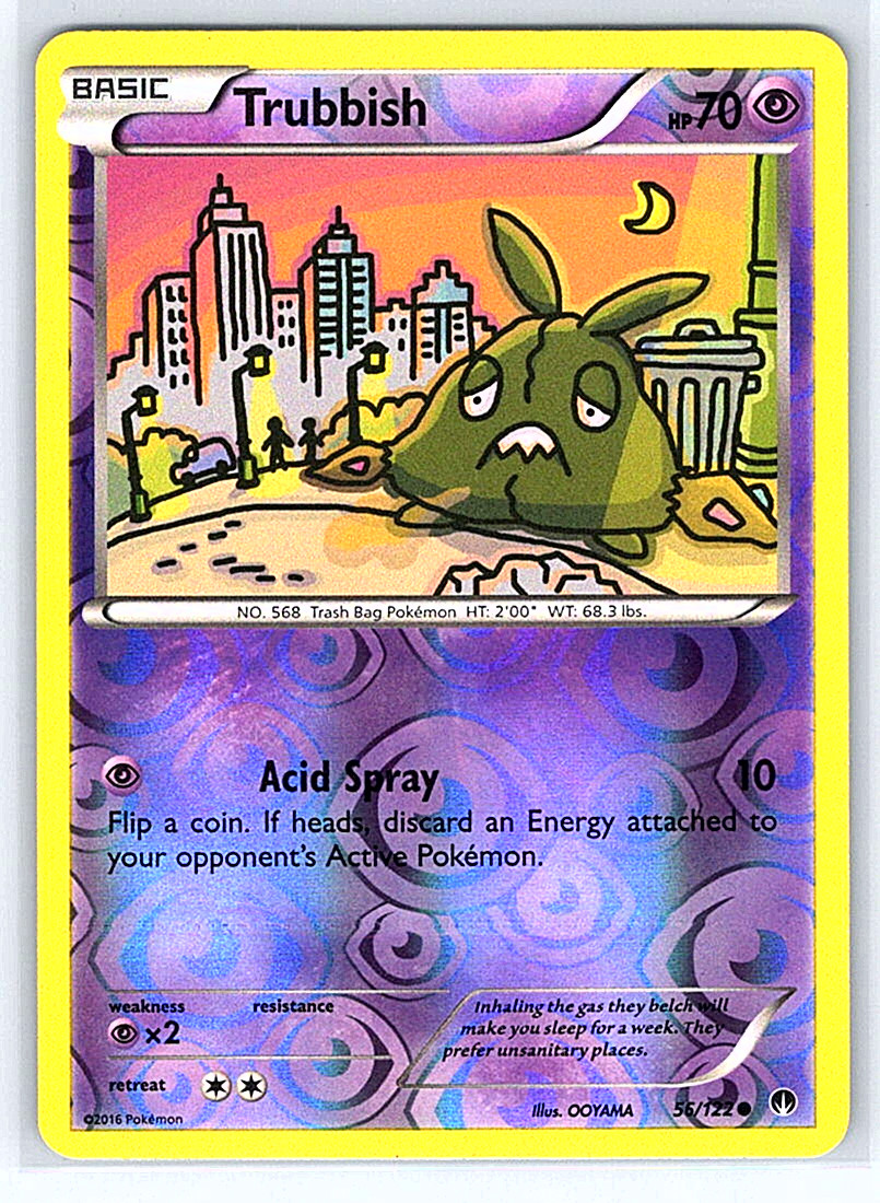 Trubbish [Reverse Holo] 56/122 Breakpoint LP Pokemon Card