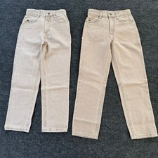 Lee Girls Vintage Size  10 Regular Straight  Leg Jeans Tan 2 pair Y2K High Waist
