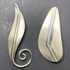 STERLING SILVER 925 lot Brooch VV43 Danecraft Morley-crim Art Deco Leaf Vintage