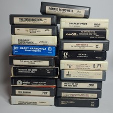 8 Track Tapes, Lot of 19 Various Genres Most are Classic Country Untested